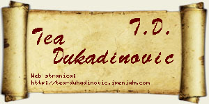 Tea Dukadinović vizit kartica
